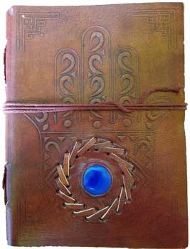 (image for) 5" x 7" Evil Eye Stone Embossed leather w/ cord