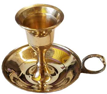 (image for) Brass Chamberstick Taper candle holder - Click Image to Close