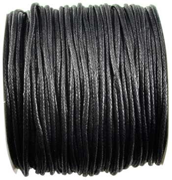 Black Waxed Cotton 2mm 100 meters