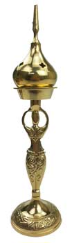 9" Goddess brass incense burner