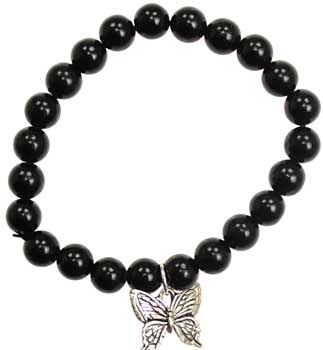(image for) Black Obsidian Hope Butterfly silver