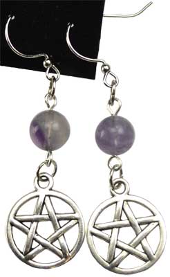 Fluorite Pentagram earrings
