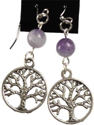 Amethyst Tree of Life earrings