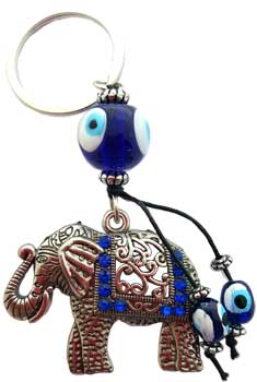 Elephant Evil Eye keychain