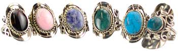 Stone adjustable ring (various)