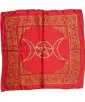 (image for) 18"x18" Red rayon Triple Moon cloth - Click Image to Close